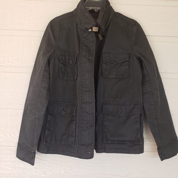 J Crew Utility Jacket Washed & aged black Jacket pockets Relaxed fit Jacket - Picture 2 of 9
